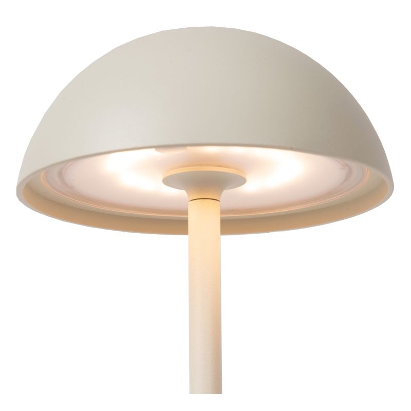Lucide JOY - Dobíjacia stolová lampa Outdoor - Batéria - Ø 12 cm - LED Rozm. - 1x1,5W 3000K - IP54 - Biela